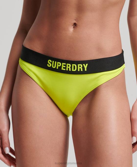 Superdry slip de bikini elastic reciclat îmbrăcăminte galben femei JX0Z3219