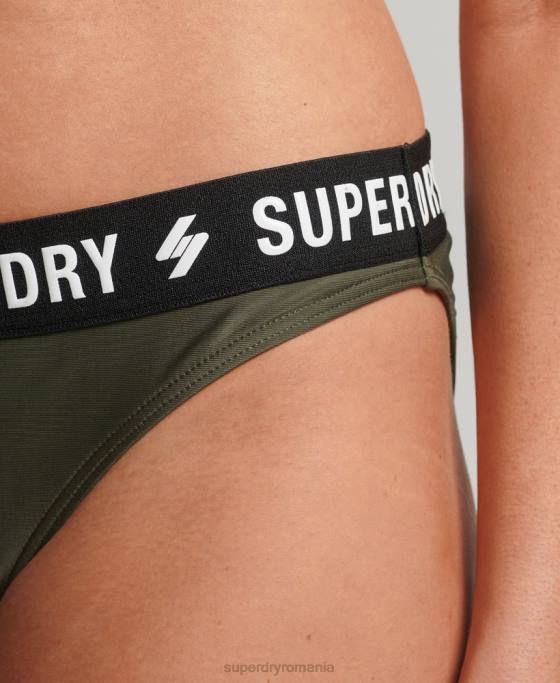 Superdry slip de bikini elastic reciclat îmbrăcăminte kaki femei JX0Z3231