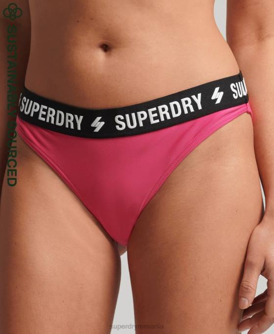 Superdry slip de bikini elastic reciclat îmbrăcăminte roz femei JX0Z3241