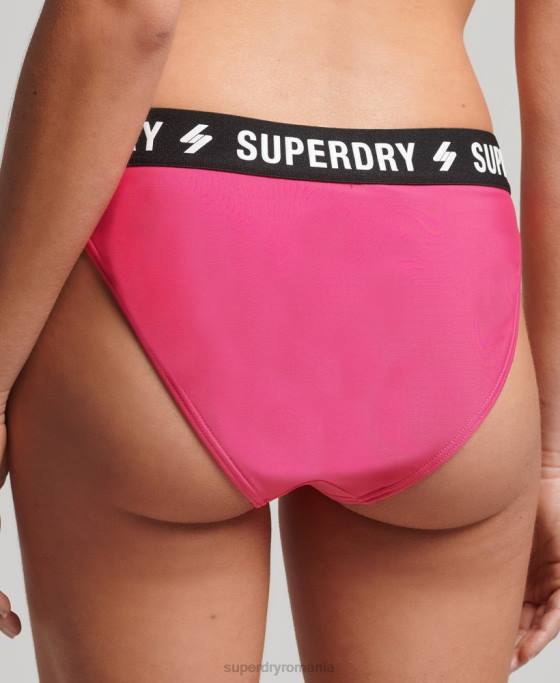 Superdry slip de bikini elastic reciclat îmbrăcăminte roz femei JX0Z3241