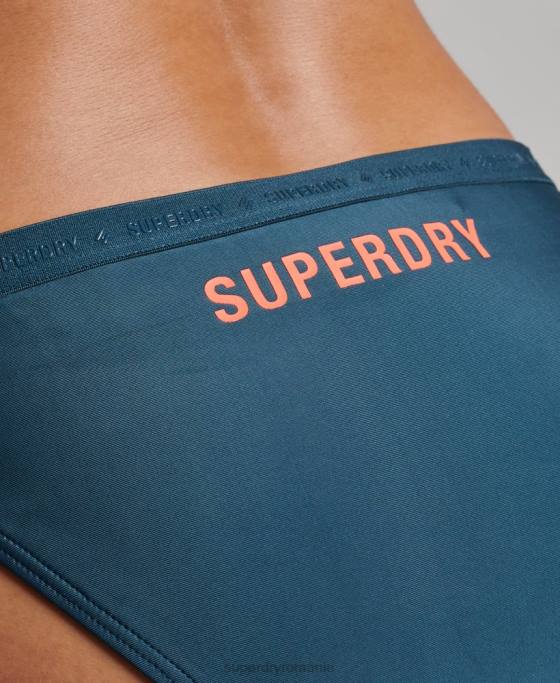Superdry slip de bikini micro elastic reciclat îmbrăcăminte albastru femei JX0Z3195