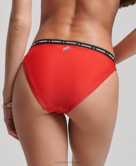 Superdry slip de bikini micro elastic reciclat îmbrăcăminte roșu femei JX0Z3217
