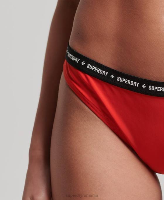 Superdry slip de bikini micro elastic reciclat îmbrăcăminte roșu femei JX0Z3217