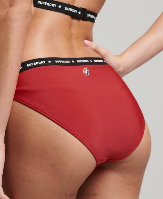 Superdry slip de bikini micro elastic reciclat îmbrăcăminte roșu femei JX0Z3237
