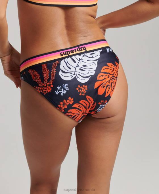 Superdry slip de bikini reciclat cu logo vintage îmbrăcăminte coral femei JX0Z3189