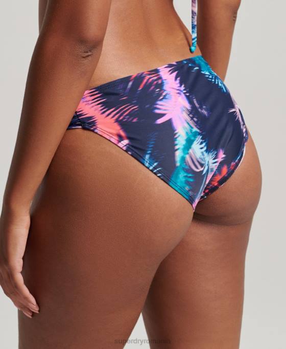 Superdry slip de bikini reciclat cu volan îmbrăcăminte albastru femei JX0Z3179