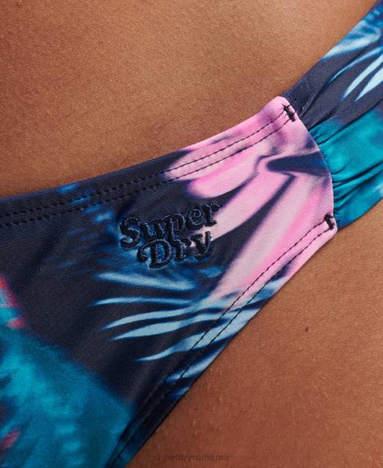 Superdry slip de bikini reciclat cu volan îmbrăcăminte albastru femei JX0Z3179