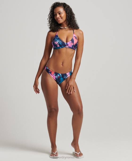 Superdry slip de bikini reciclat cu volan îmbrăcăminte albastru femei JX0Z3179
