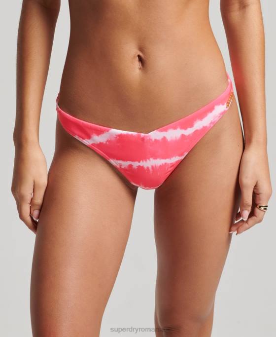Superdry slip de bikini reciclat cu vopsea cravata îmbrăcăminte roz femei JX0Z3205