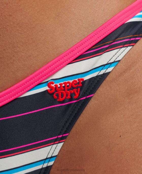 Superdry slip de bikini reciclat în dungi îmbrăcăminte multi femei JX0Z3215