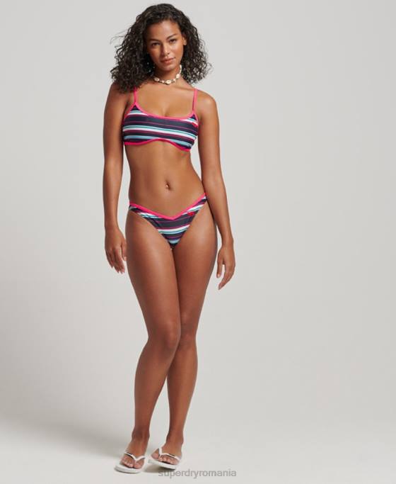 Superdry slip de bikini reciclat în dungi îmbrăcăminte multi femei JX0Z3215