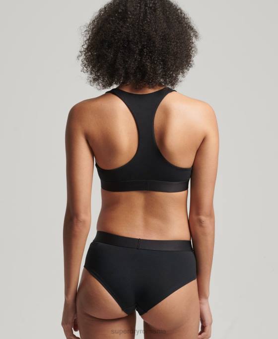 Superdry slip hipster cu logo mare din bumbac organic îmbrăcăminte negru femei JX0Z6554