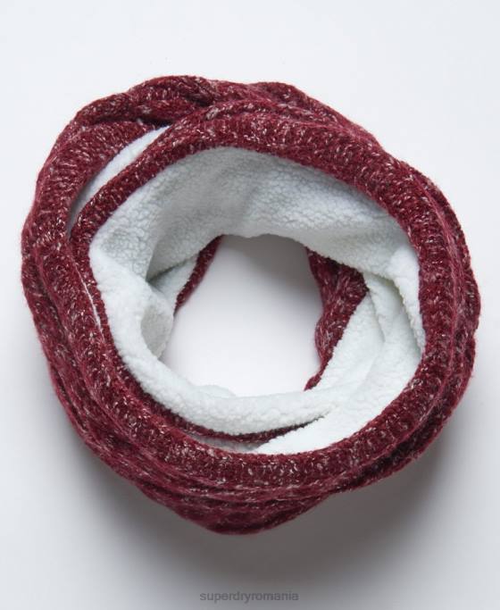 Superdry snood de cablu din tweed accesorii roșu femei JX0Z4314
