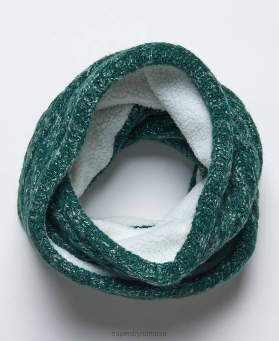 Superdry snood de cablu din tweed accesorii verde femei JX0Z4313