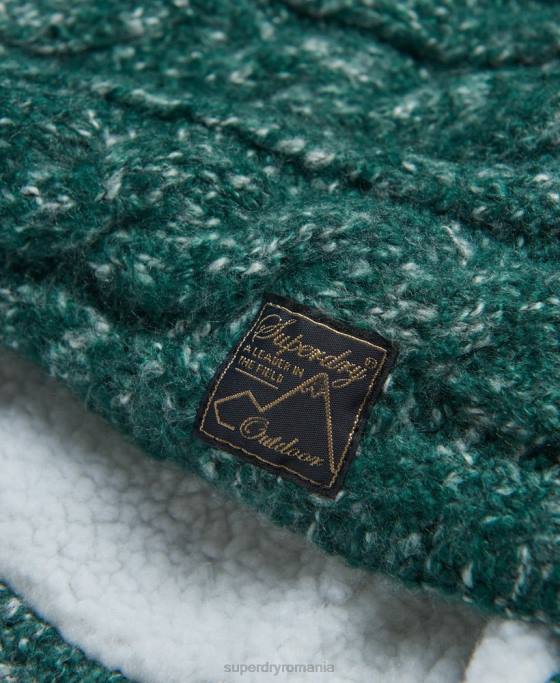 Superdry snood de cablu din tweed accesorii verde femei JX0Z4313