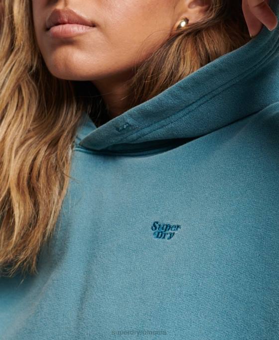 Superdry spălați hanoracul crop îmbrăcăminte turcoaz femei JX0Z3407
