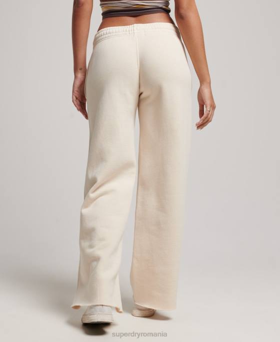 Superdry spălați joggeri drepti îmbrăcăminte cremă femei JX0Z3900