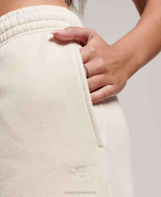 Superdry spălați joggeri drepti îmbrăcăminte cremă femei JX0Z3900