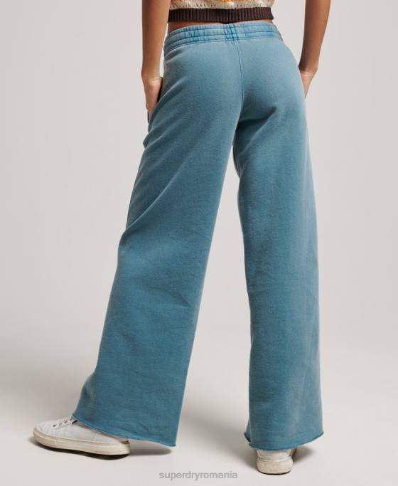 Superdry spălați joggeri drepti îmbrăcăminte turcoaz femei JX0Z3935
