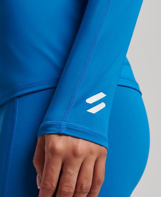 Superdry strat de bază cu jumătate de fermoar îmbrăcăminte albastru femei JX0Z3031