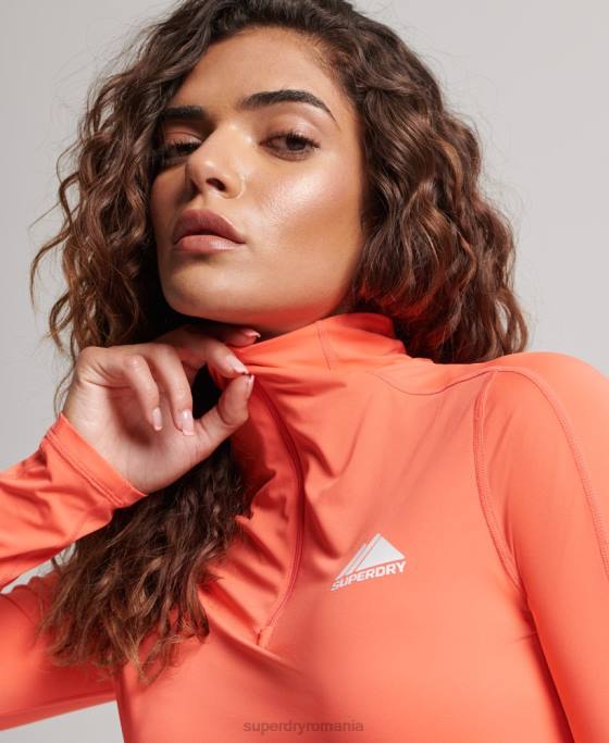 Superdry strat de bază cu jumătate de fermoar îmbrăcăminte coral femei JX0Z2967