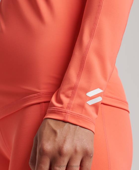 Superdry strat de bază cu jumătate de fermoar îmbrăcăminte coral femei JX0Z2967