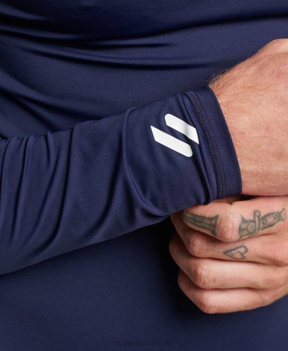 Superdry strat de bază cu jumătate de fermoar îmbrăcăminte marina bărbați JX0Z1382