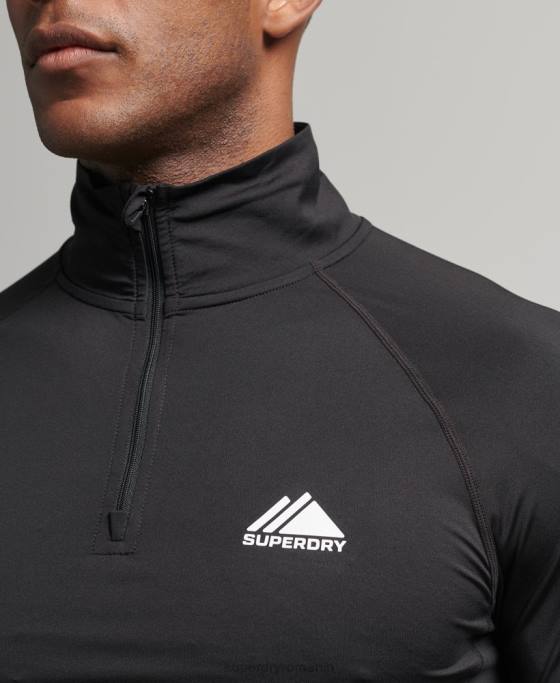 Superdry strat de bază cu jumătate de fermoar îmbrăcăminte negru bărbați JX0Z1373