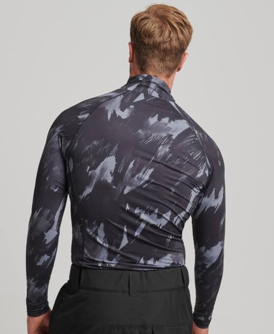 Superdry strat de bază cu jumătate de fermoar îmbrăcăminte negru bărbați JX0Z1387