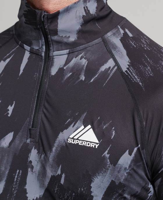 Superdry strat de bază cu jumătate de fermoar îmbrăcăminte negru bărbați JX0Z1387