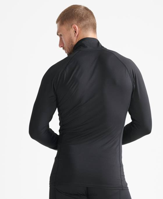 Superdry strat de bază cu jumătate de fermoar îmbrăcăminte negru bărbați JX0Z1399