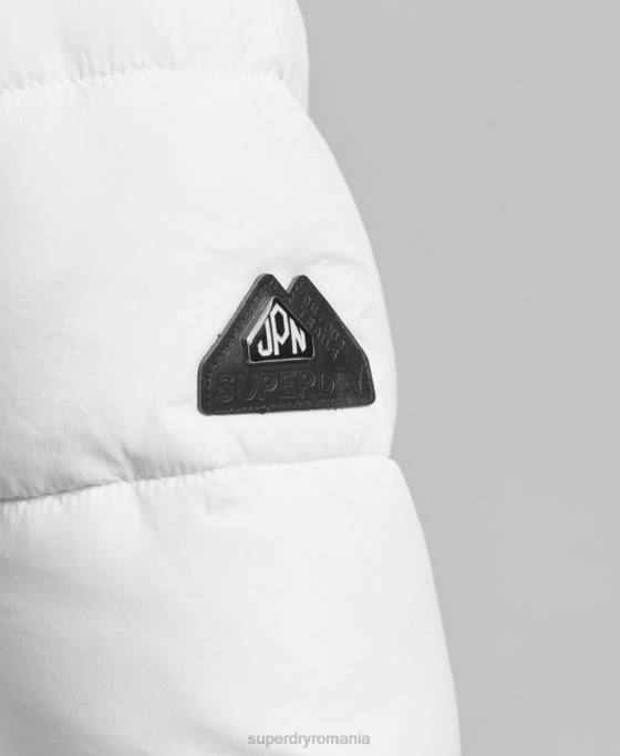Superdry strat mijlociu cu glugă îmbrăcăminte alb femei JX0Z3586