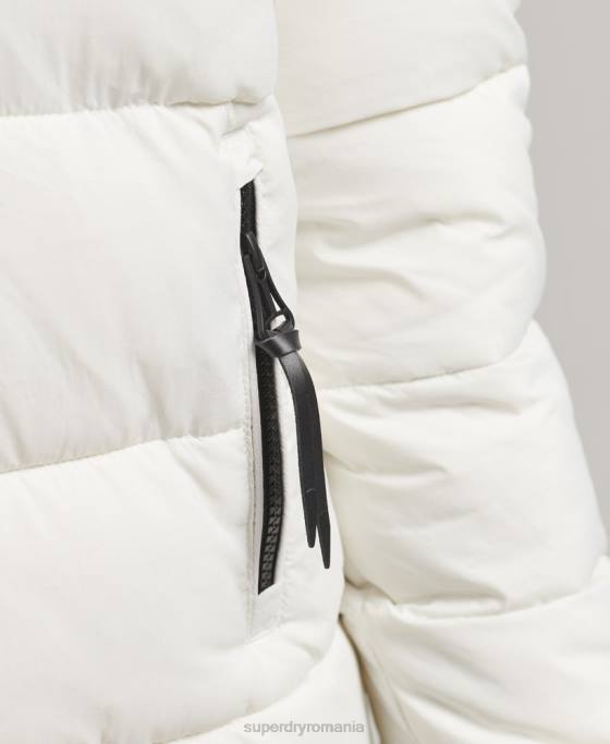 Superdry strat mijlociu cu glugă îmbrăcăminte alb femei JX0Z3586