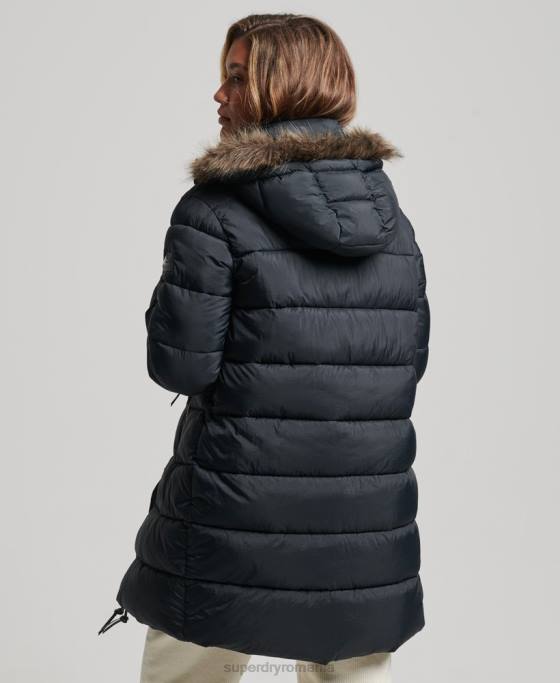 Superdry strat mijlociu cu glugă îmbrăcăminte gri inchis femei JX0Z3734