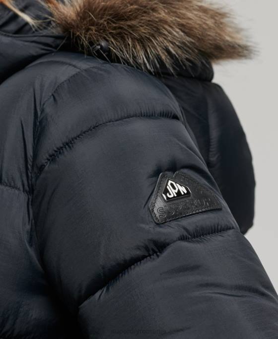 Superdry strat mijlociu cu glugă îmbrăcăminte gri inchis femei JX0Z3734