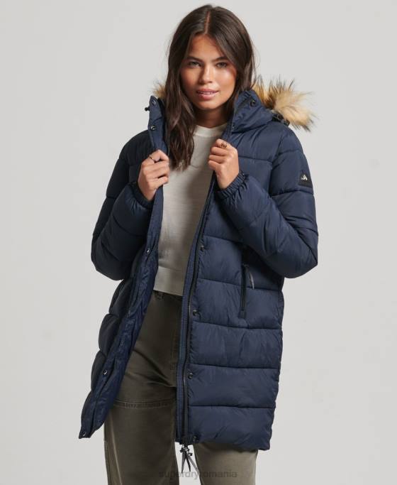 Superdry strat mijlociu cu glugă îmbrăcăminte marina femei JX0Z5669