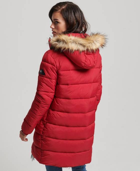 Superdry strat mijlociu cu glugă îmbrăcăminte roșu femei JX0Z3668