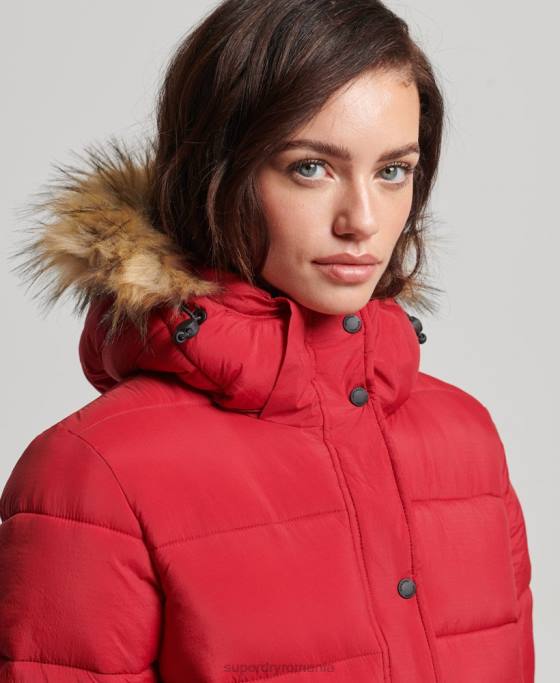 Superdry strat mijlociu cu glugă îmbrăcăminte roșu femei JX0Z3668