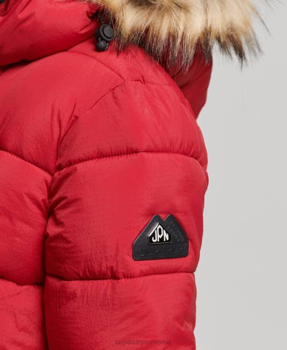 Superdry strat mijlociu cu glugă îmbrăcăminte roșu femei JX0Z3668