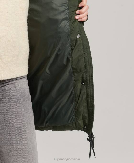 Superdry strat mijlociu cu glugă îmbrăcăminte verde femei JX0Z5633
