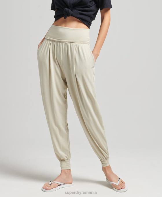 Superdry studio hareem joggeri îmbrăcăminte bej femei JX0Z3946