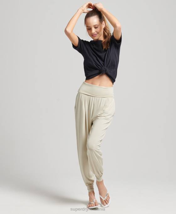 Superdry studio hareem joggeri îmbrăcăminte bej femei JX0Z3946
