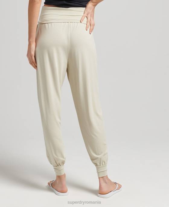 Superdry studio hareem joggeri îmbrăcăminte bej femei JX0Z3946