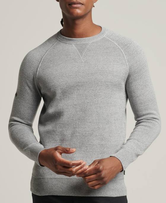 Superdry studios esential echipaj jumper îmbrăcăminte gri bărbați JX0Z5330