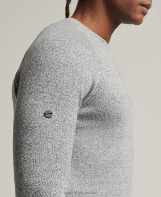 Superdry studios esential echipaj jumper îmbrăcăminte gri bărbați JX0Z5330