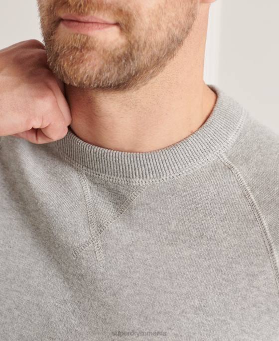 Superdry studios esential echipaj jumper îmbrăcăminte gri deschis bărbați JX0Z5293