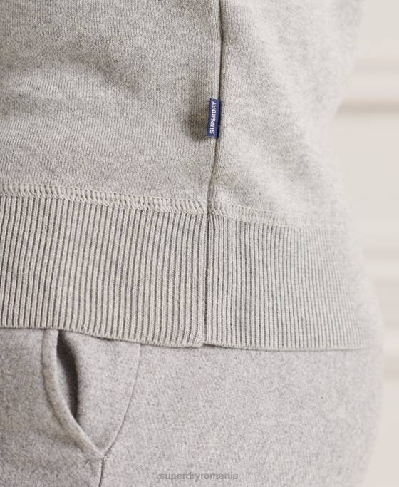 Superdry studios esential echipaj jumper îmbrăcăminte gri deschis bărbați JX0Z5293