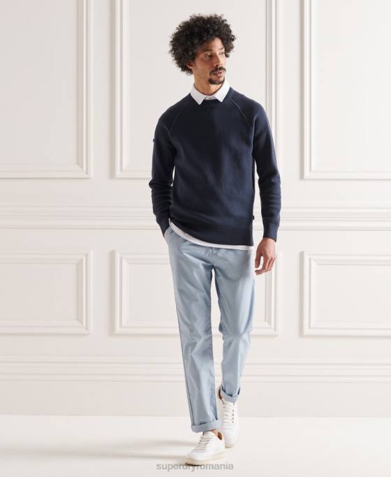 Superdry studios esential echipaj jumper îmbrăcăminte marina bărbați JX0Z5312