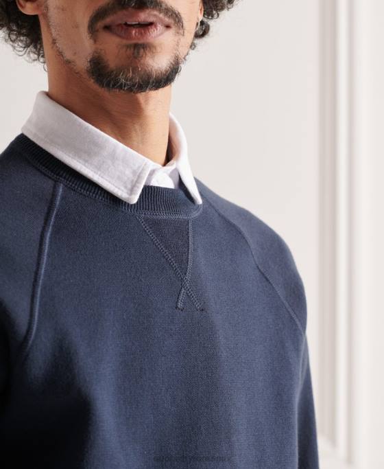 Superdry studios esential echipaj jumper îmbrăcăminte marina bărbați JX0Z5312