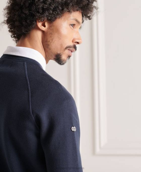 Superdry studios esential echipaj jumper îmbrăcăminte marina bărbați JX0Z5312